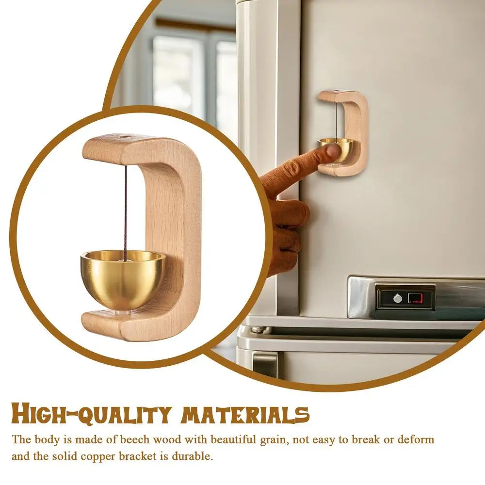 Wooden C Shaped Magnetic Brass Bell Wind Chime for Outdoors Door Bell Bells for Door Shopkeeper Bell Entry Chime Home Wind Bell