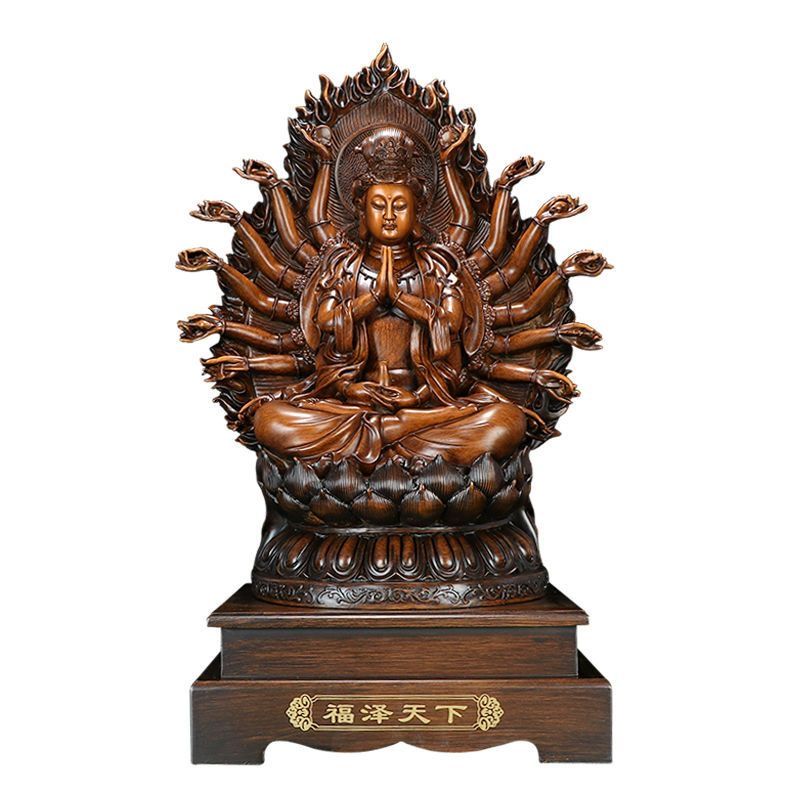 Goddess of Mercy Bodhisattva to  Attract Wealth Thousand-handed Goddess of Mercy Statue Craft Home Decor Office Gift Ritual