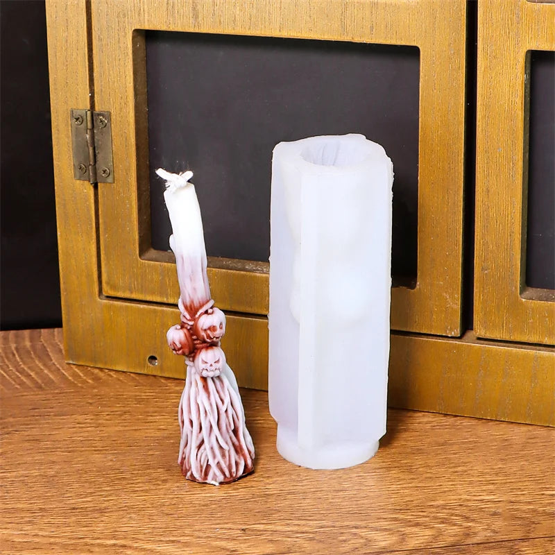 Funny Witch Broom Candle Molds Witchcraft or Halloween
