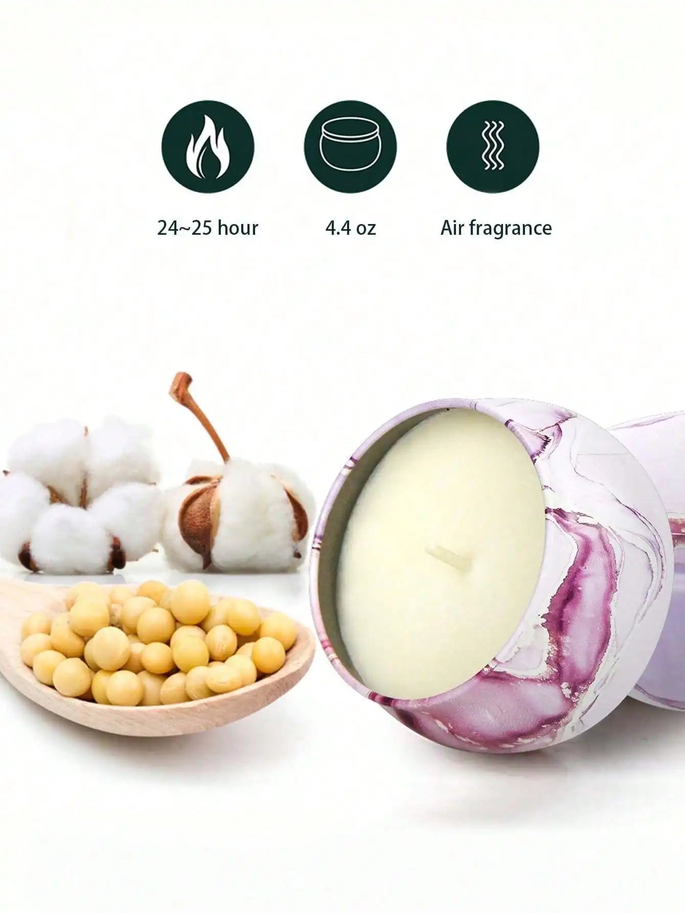 4 cans/set of hot melt wax aromatherapy set, homemade soy candle cup, flower candles for wedding and holiday decoration 4.4oz