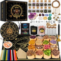 All in One Witchcraft Spell Kit 88 PCS - Include Herbs Crystals Candle Amethyst Pendulum Witch Bells Witch Rituals