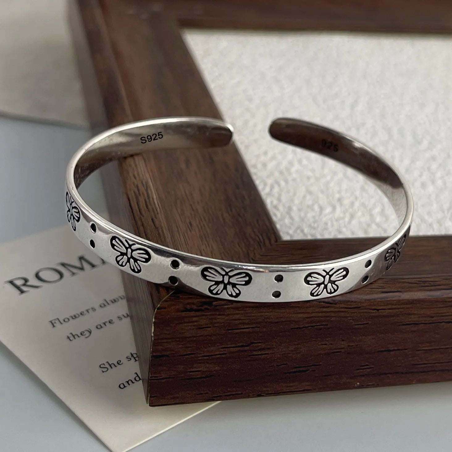 925 Sterling Silver Cuff Bracelets for Women Vintage