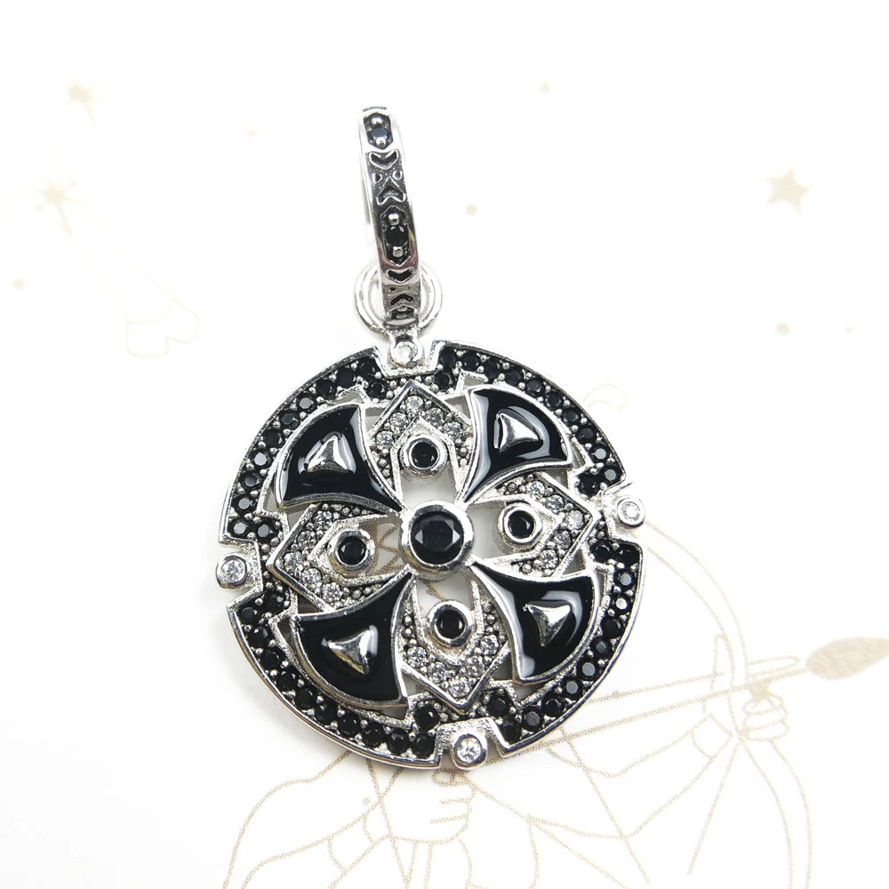 925 Sterling Silver Magical Amulet Mythical Aztec Compass Pendant Jewelry