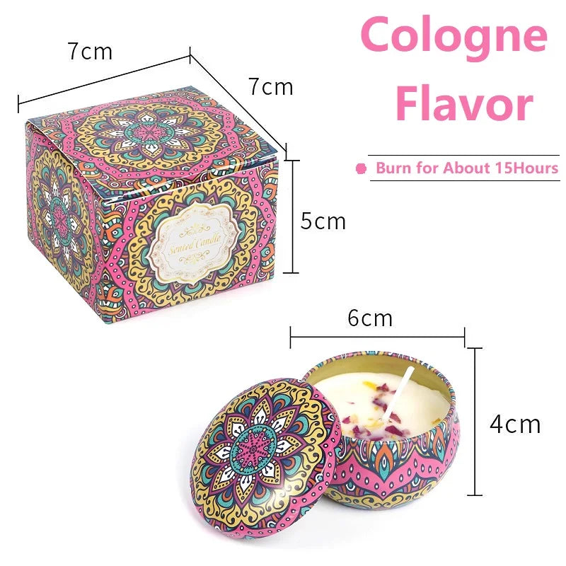 1/4PCS Vintage Scented Candles Soy Wax Candle Jars Flower Fragrance Scent Candle Wedding Ceremony Birthday Gifts Home Decoration
