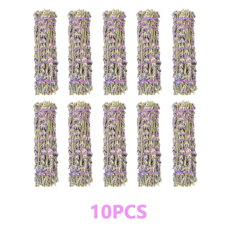 2026 Natural Dried Lavender Smudge Sticks, for Aromatherapy, Home Cleansing, Meditation, Spiritual Purification, Witchcraft 10CM