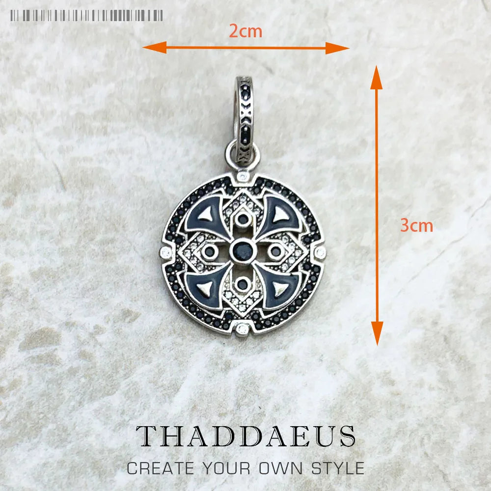 925 Sterling Silver Magical Amulet Mythical Aztec Compass Pendant Jewelry