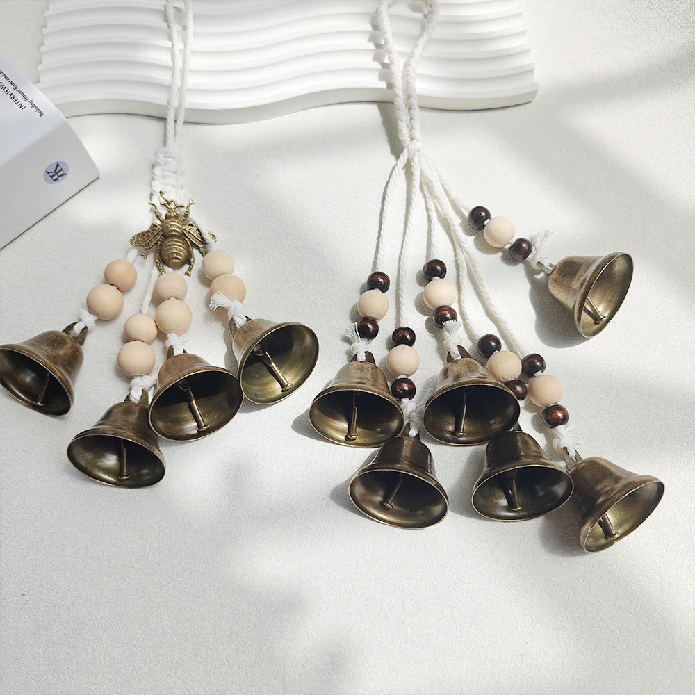 White Hanging Witch Bells for Door Protection Wiccan Pagan Decor Evil Ward & Negative Energy Shield  Handmade Folk Magic Charm