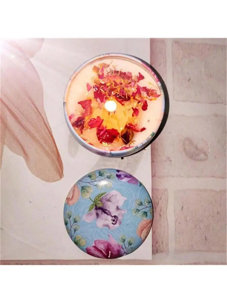 4 cans/set of hot melt wax aromatherapy set, homemade soy candle cup, flower candles for wedding and holiday decoration 4.4oz