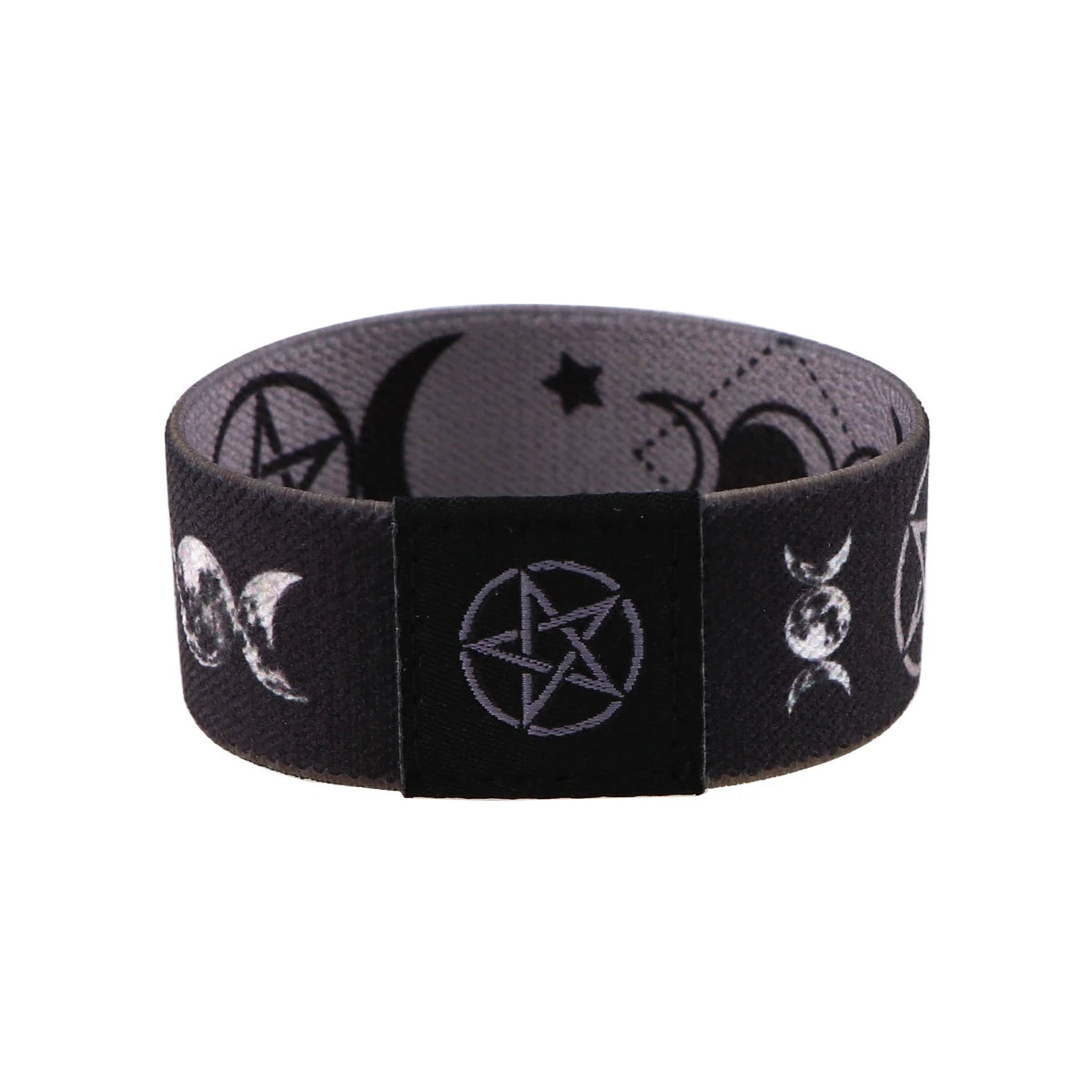 Triple Moon Goddess Wicca Pentagram Stretch Wristband Bracelet