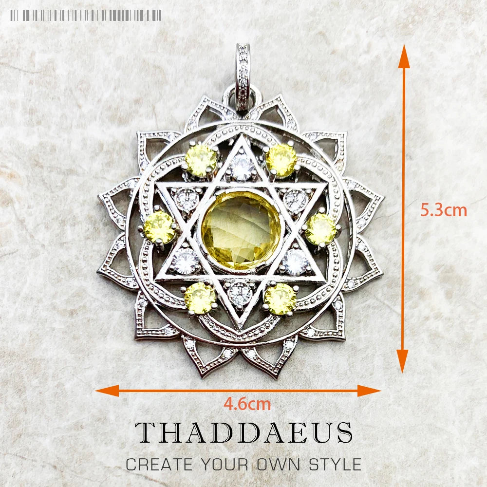 925 Sterling Silver Magical Amulet Mythical Aztec Compass Pendant Jewelry