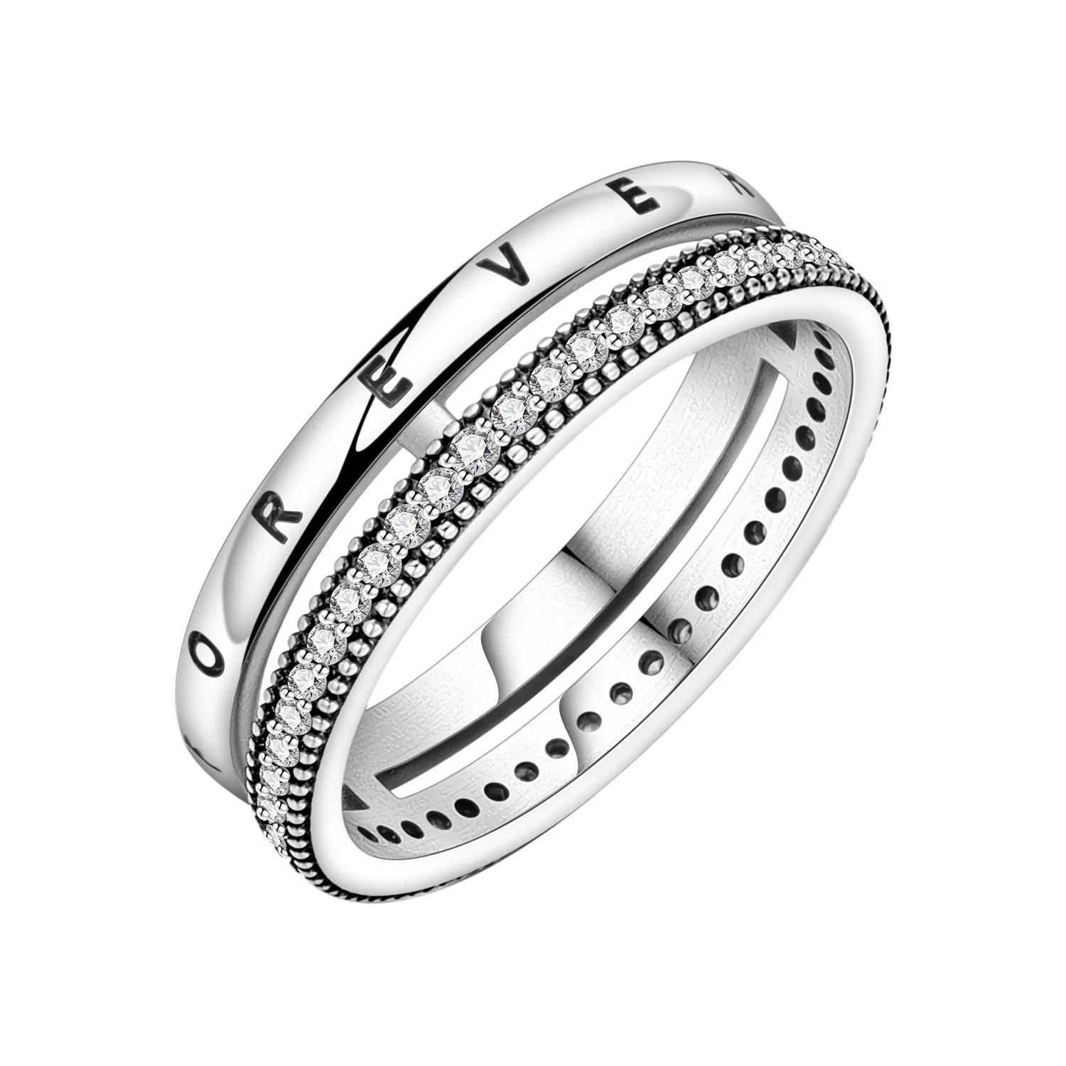 S925 Sterling Silver Vintage Pattern Closed Ring For Women
