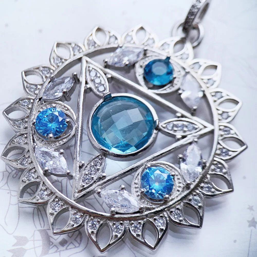 925 Sterling Silver Magical Amulet Mythical Aztec Compass Pendant Jewelry