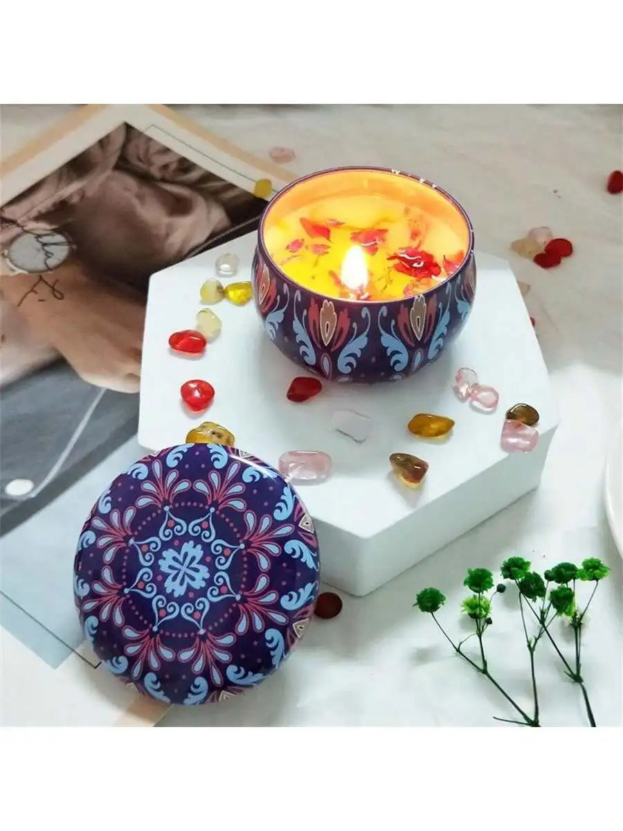 4 cans/set of hot melt wax aromatherapy set, homemade soy candle cup, flower candles for wedding and holiday decoration 4.4oz