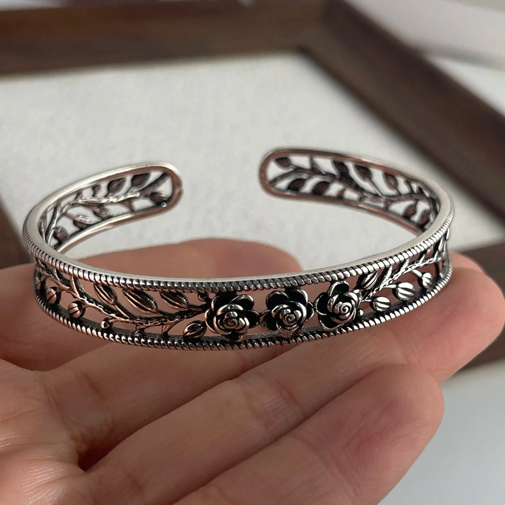 925 Sterling Silver Cuff Bracelets for Women Vintage