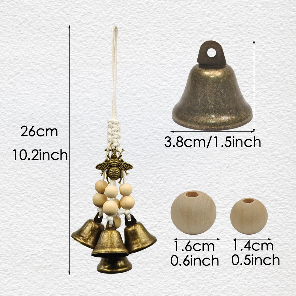 White Hanging Witch Bells for Door Protection Wiccan Pagan Decor Evil Ward & Negative Energy Shield  Handmade Folk Magic Charm